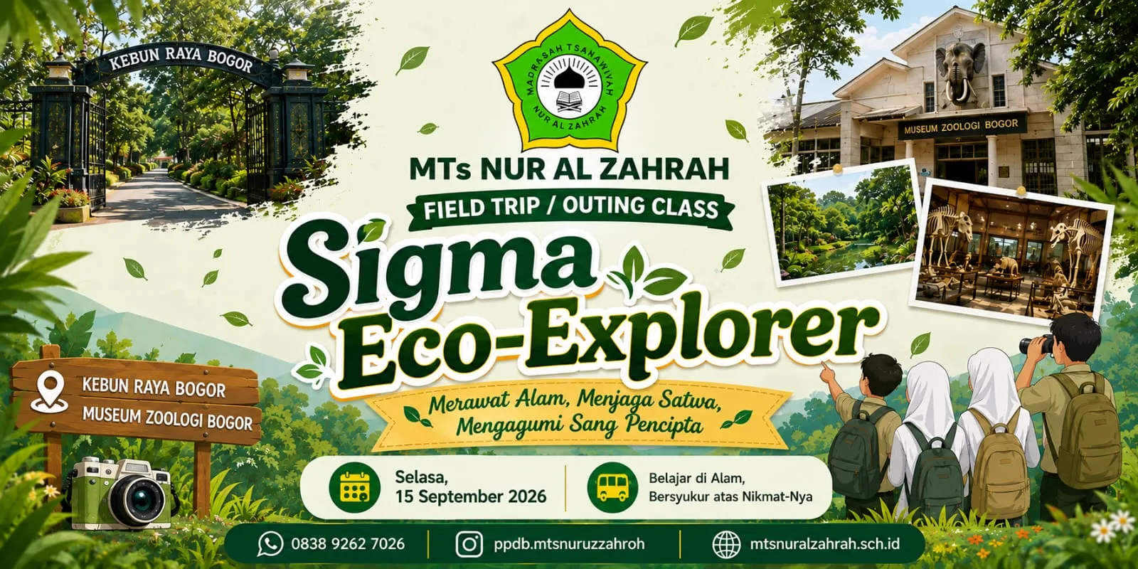 Menjelajahi Alam dan Mengenal Satwa: MTs Nur Al Zahrah Gelar Field Trip "Sigma Eco-Explorer" di Bogor